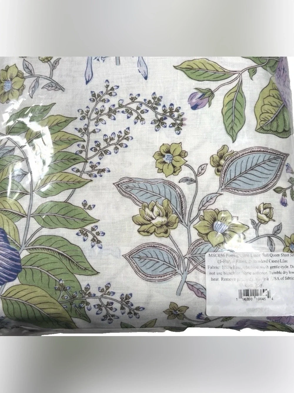 Matouk Schumacher Queen Sheet Set Pomegranate Linen Lilac Botanical Floral Italy